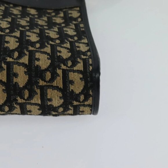 Christian Dior Trotter Canvas Shoulder Bag Navy Gold Auth 120603 - Picture 11 of 16